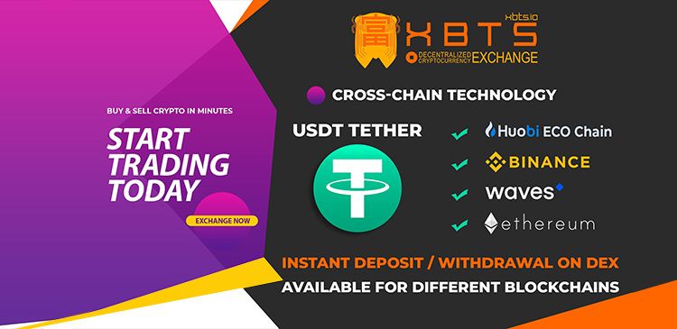 The USDT Tether on the XBTS exchange is an asset that supports cross-chain payments.